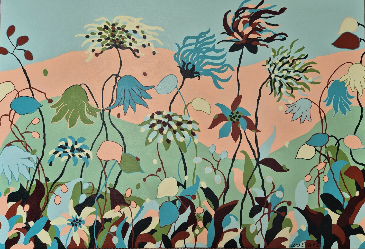 Imaginery Field of Flowers 2 Sharon Perry Turbiner - Sharon's Art Original painting for sale