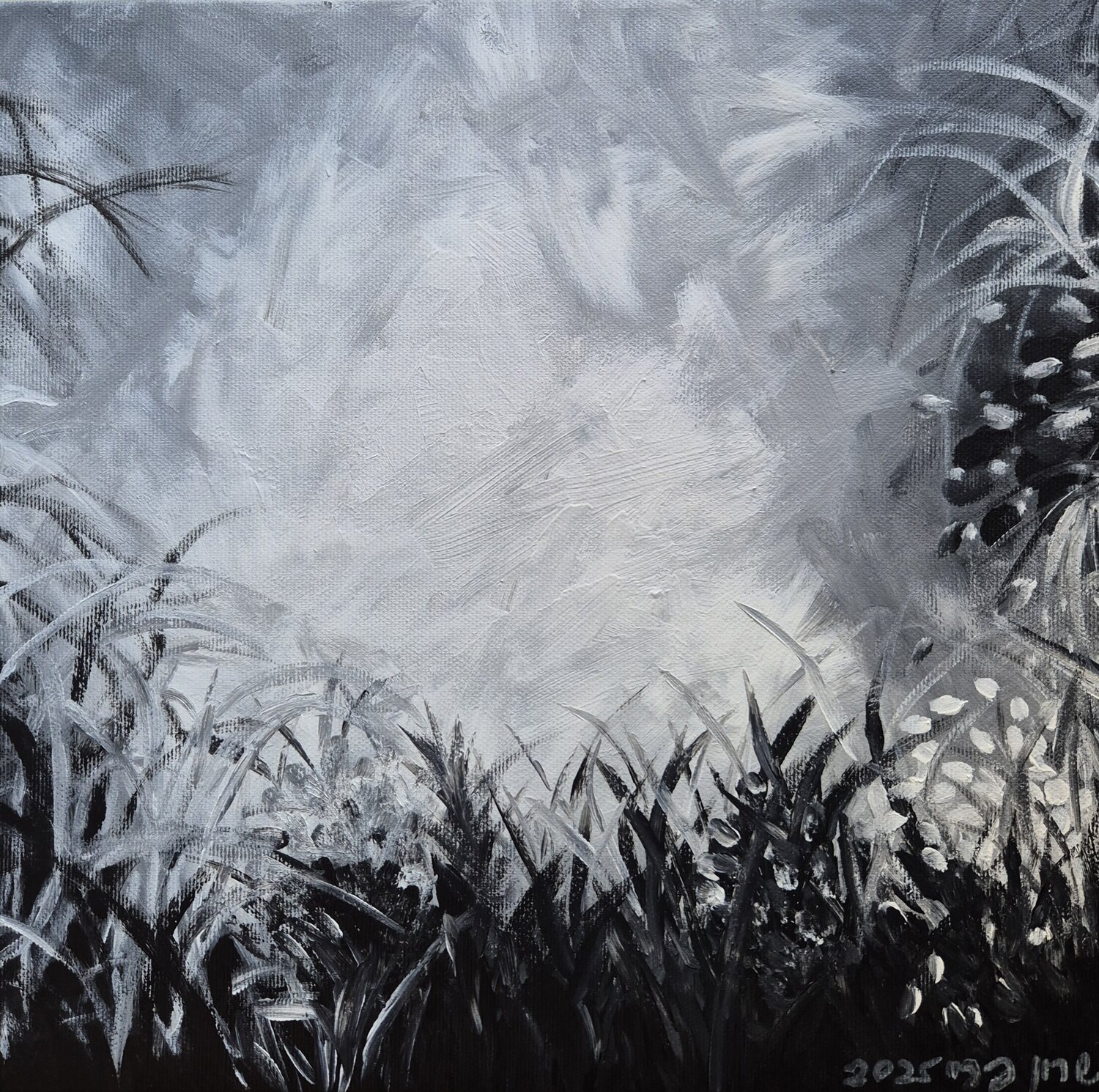 Black & White View Sharon Perry Turbiner - Sharon's Art Original painting for sale