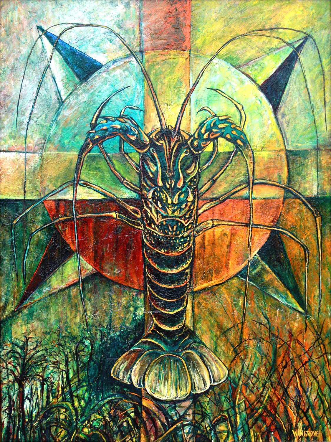 Seasons of the Lobster Rob Wingrove Original painting for sale