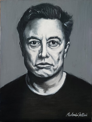 Estudio de Elon Musk by Antonio Fellini, Painting for Sale on Select