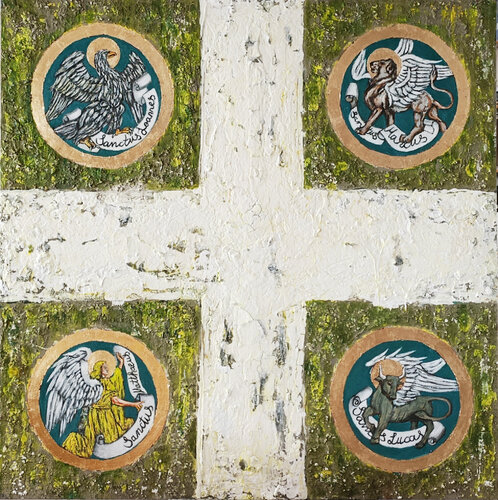 Gran cruz con los cuatro evangelistas. by Antonio Fellini, Painting for Sale on Select