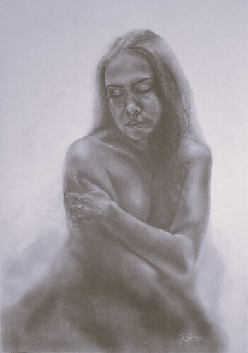 Pensativa by Paola Carrera, Drawing for Sale on Select