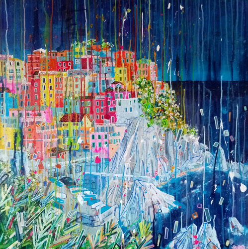 Cinque Terre by Loïc Bruyère, Painting for Sale on Select