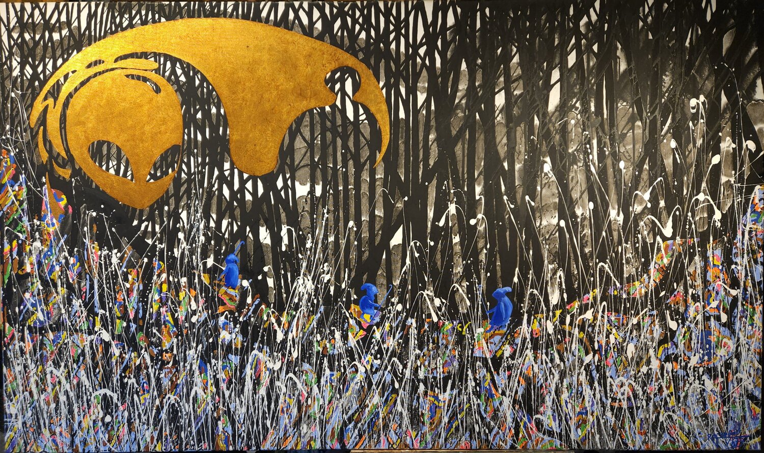 J'ai traversé la forêt ténébreuse, episode 1 Rafael de Tours - Bichon Original painting for sale