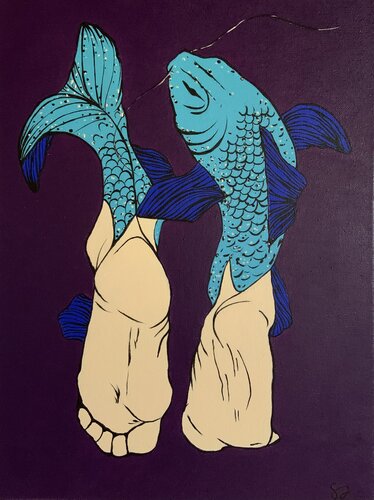 Metamorfosi del Silenzio - Resilience and Survival - Symbolic Contemporary Art by Samanta Dolcetto, Painting for Sale on Select
