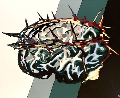La Mente Ferita - Mental Health & Psychological Awareness Contemporary Art by Samanta Dolcetto, Painting for Sale on Select