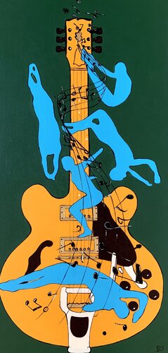 Johnny Winter & B.B. King -  Blues Legends - Guitar Music Tribute Art by Samanta Dolcetto, Painting for Sale on Select
