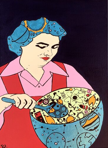 Donne nella Scienza - Women in Science - Female Empowerment Contemporary Art by Samanta Dolcetto, Painting for Sale on Select