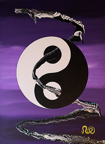 Yin-Yang Flow (purple) by Neil Holmes, Painting for Sale on Select