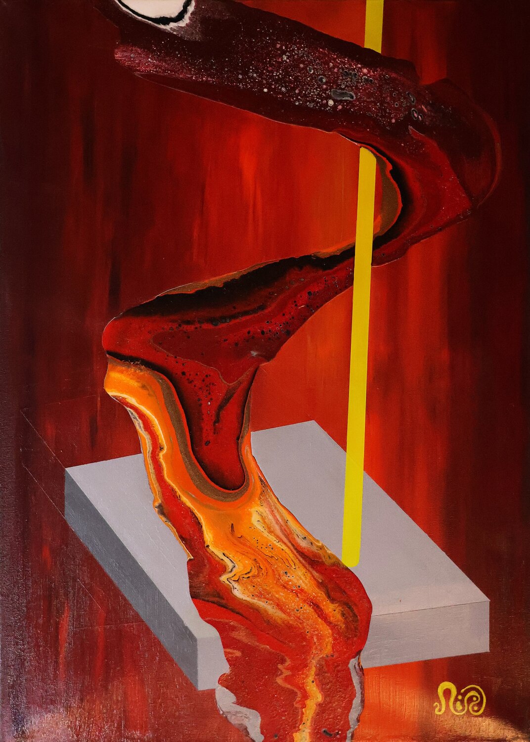 Volcanic Descent Neil Holmes Original painting for sale
