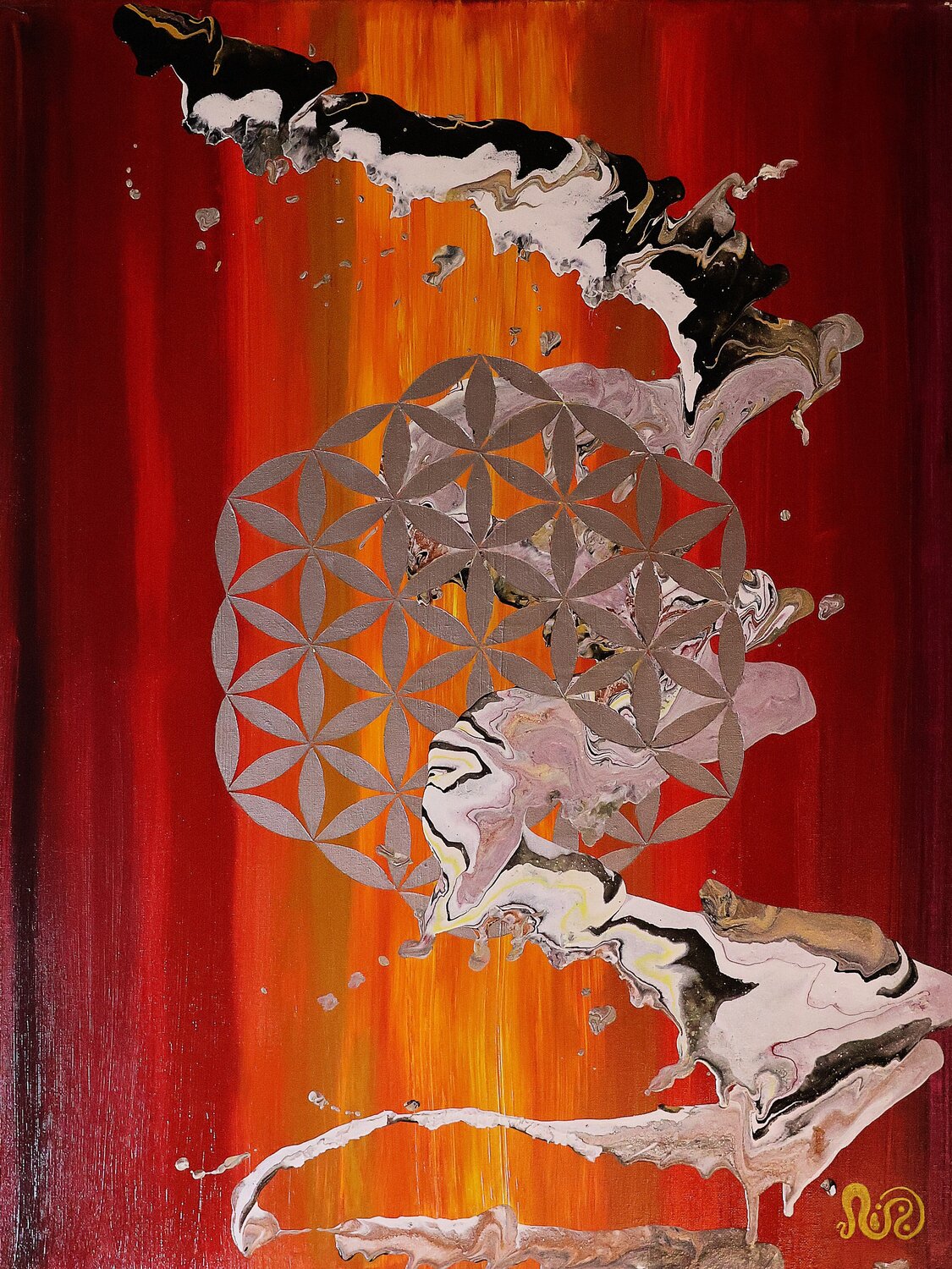 Life In Motion (red/silver) Neil Holmes Original painting for sale