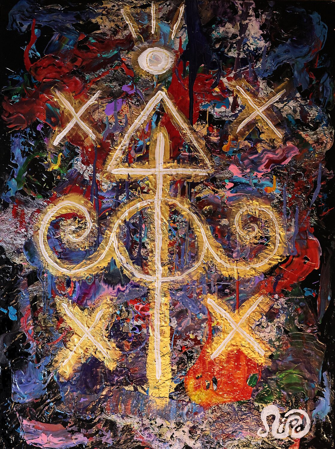Creation Mechanism Neil Holmes Original painting for sale