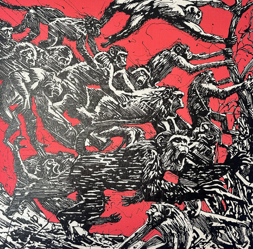 Les singes fuyants by Steve Pitocco, Painting for Sale on Select