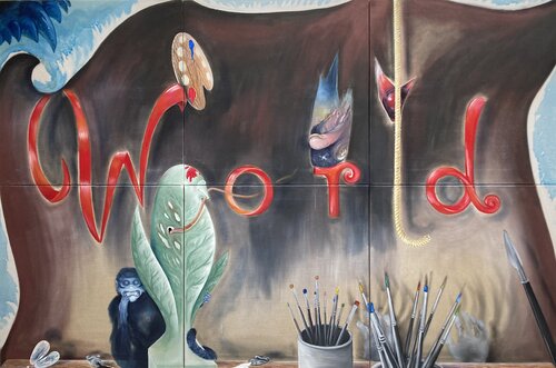 Wor(l)d by Rebekka Kraft, Painting for Sale on Select