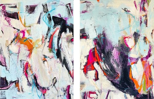 Together We Are Stronger (Diptych) by Claudia Wiebe, Painting for Sale on Select