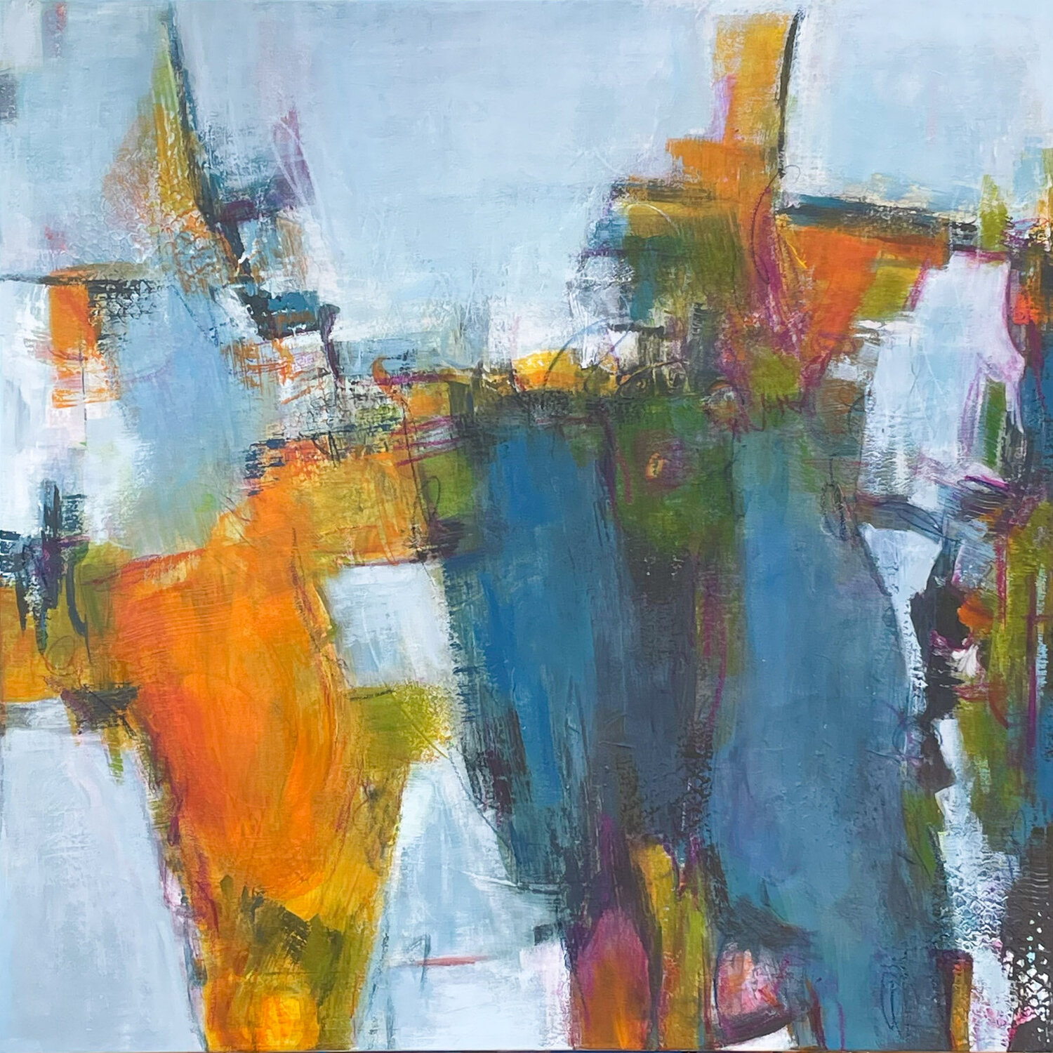 The Weight of Goodbyes Claudia Wiebe Original painting for sale