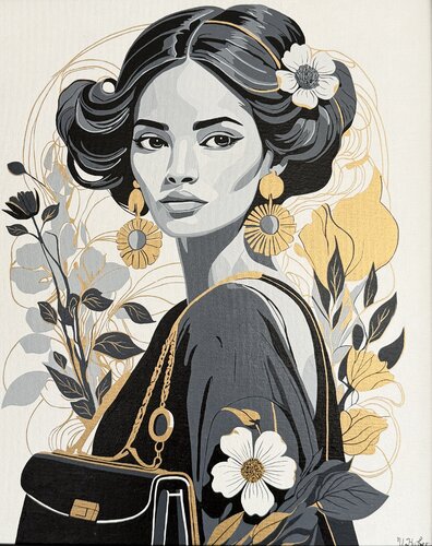 Geheimnisvolle Schönheit by Valeria Huber, Painting for Sale on Select