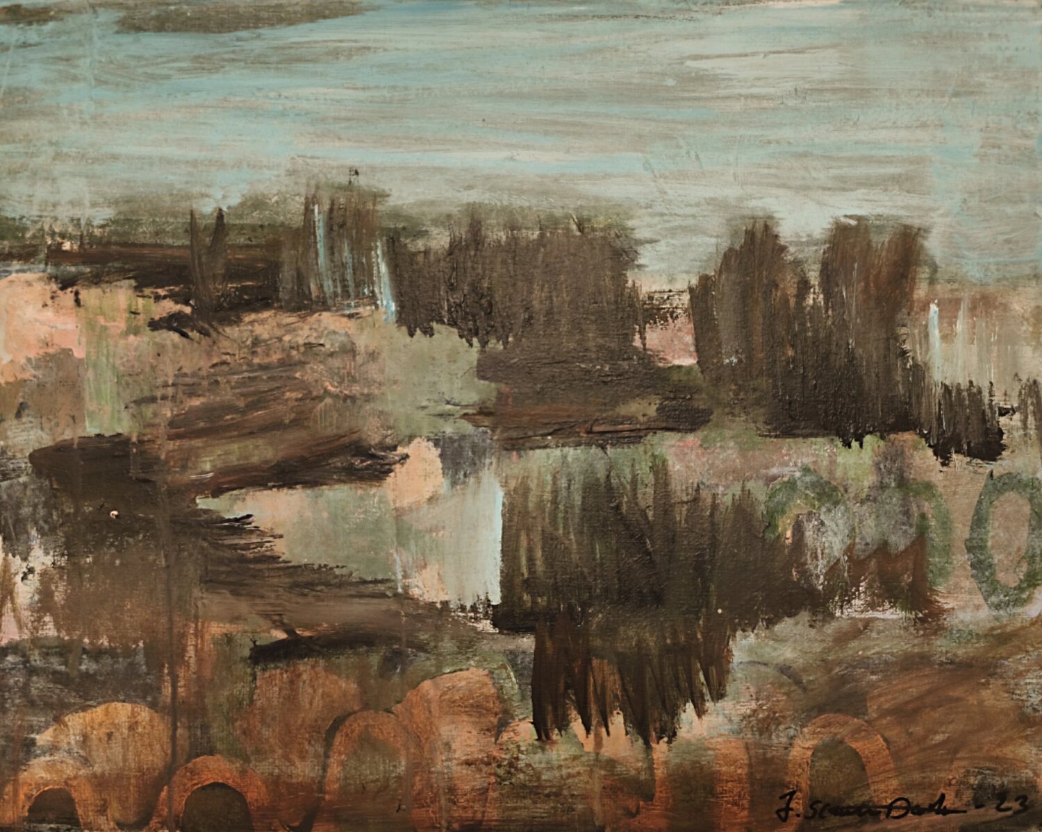 bog in Norway Joackim Schou Dahle Original painting for sale