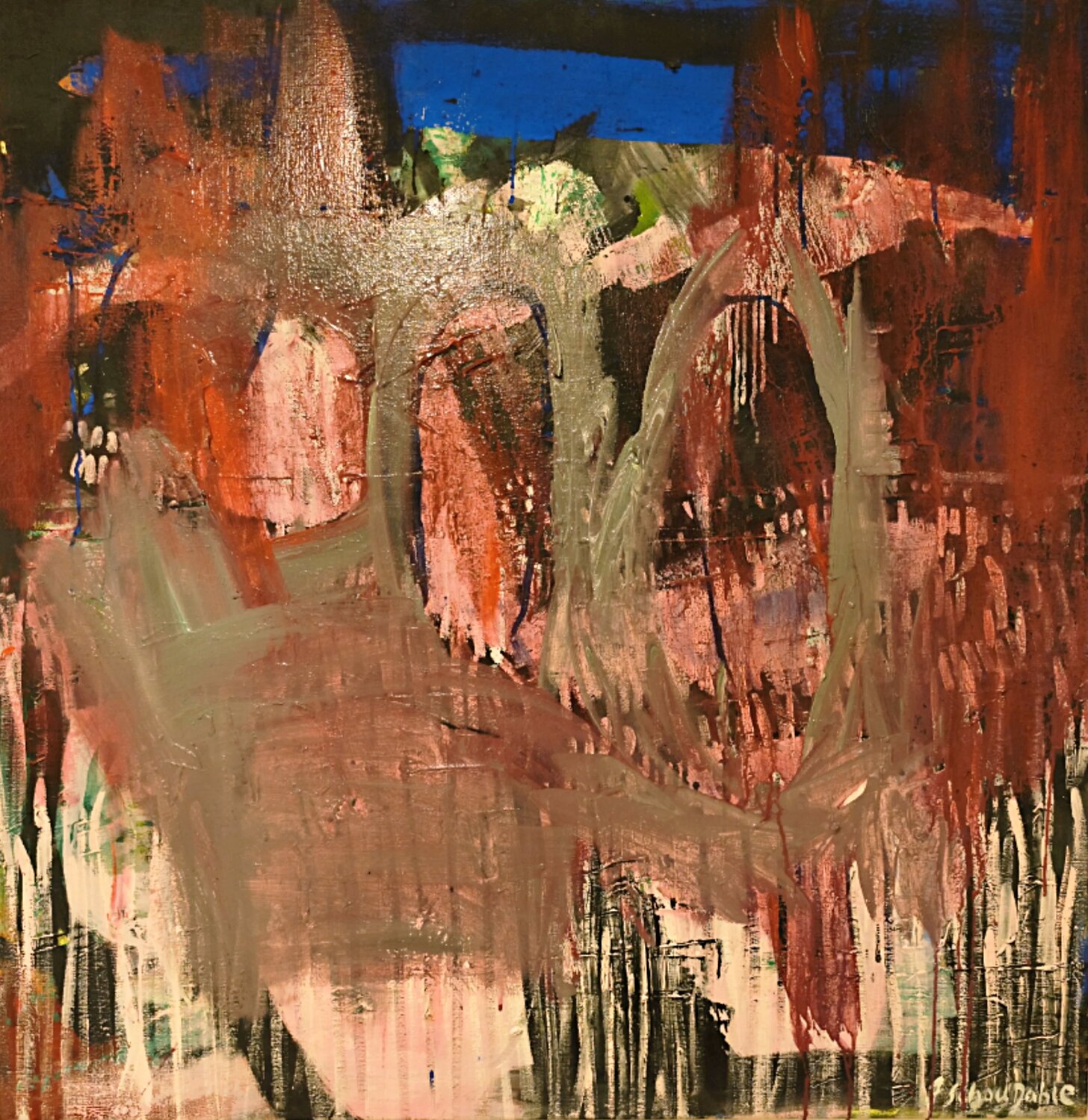 Red mountains nr 1 Joackim Schou Dahle Original painting for sale
