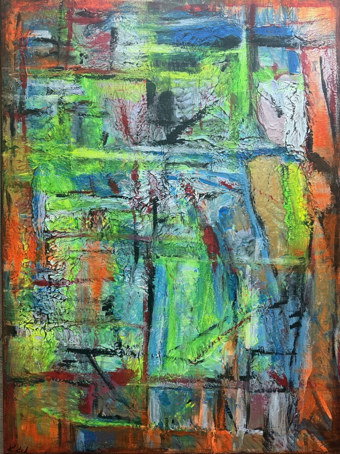 Urban Structure I Krzysztof Kicel Original painting for sale