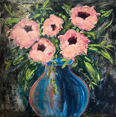 Le Vase Blue by Jillian Brunette, Painting for Sale on Select