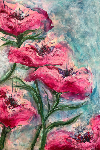 Dancing Flowers by Jillian Brunette, Painting for Sale on Select