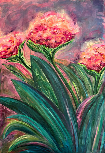 Glowing Hydrangeas by Jillian Brunette, Painting for Sale on Select
