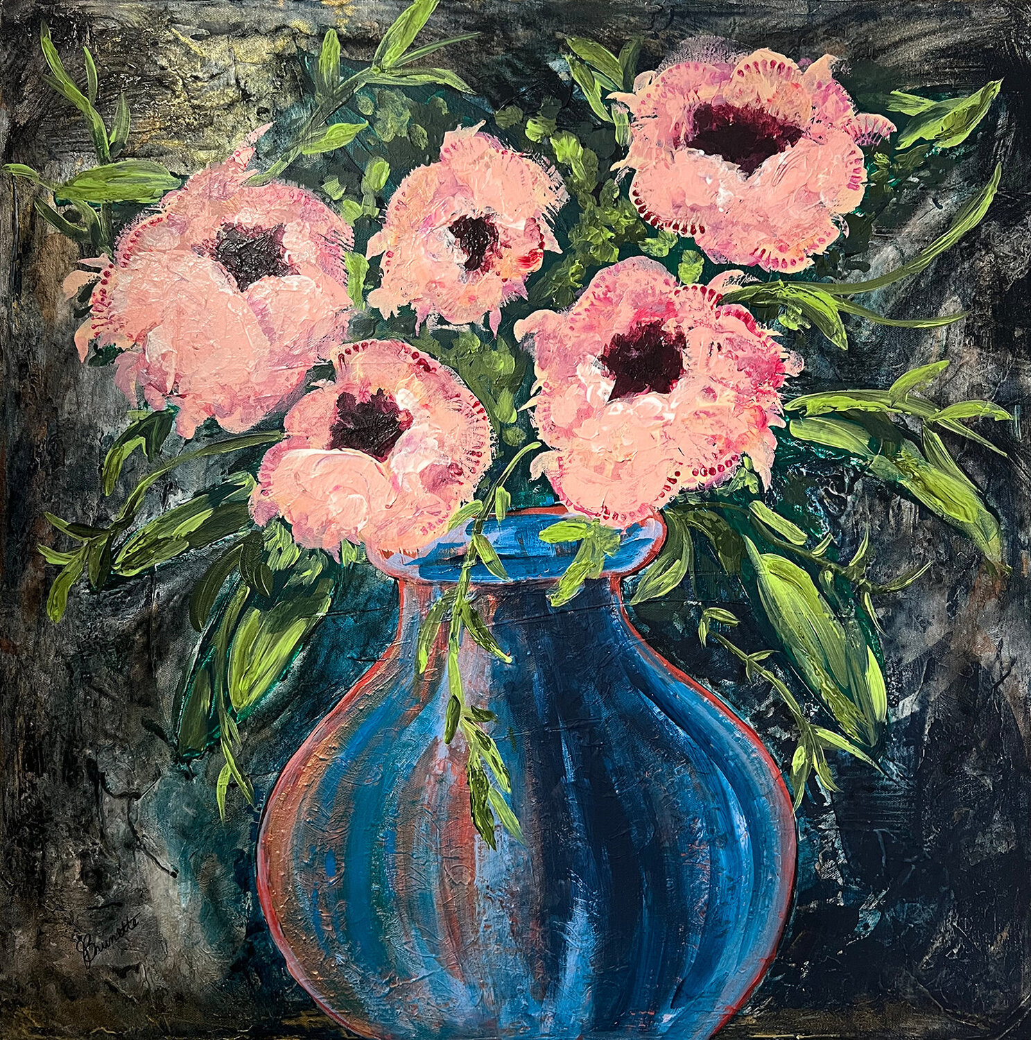 Le Vase Blue Jillian Brunette Original painting for sale