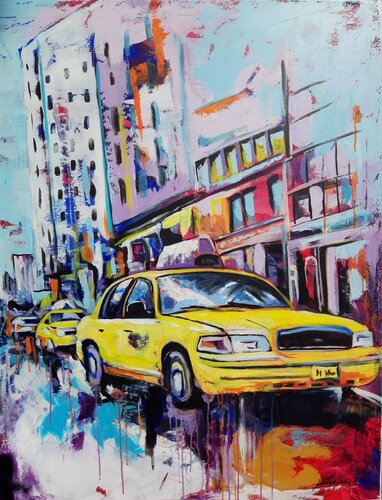 Taxi New York by Patrick Liotard lopez, Painting for Sale on Select
