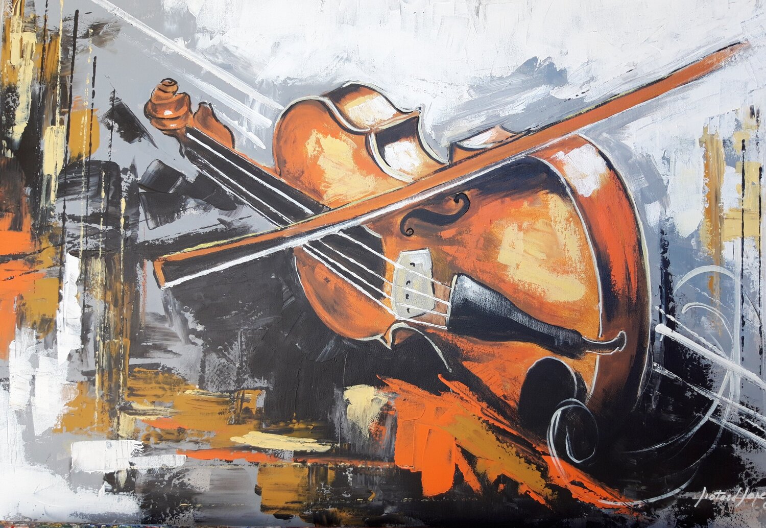 L'âme du violon Patrick Liotard lopez Original painting for sale