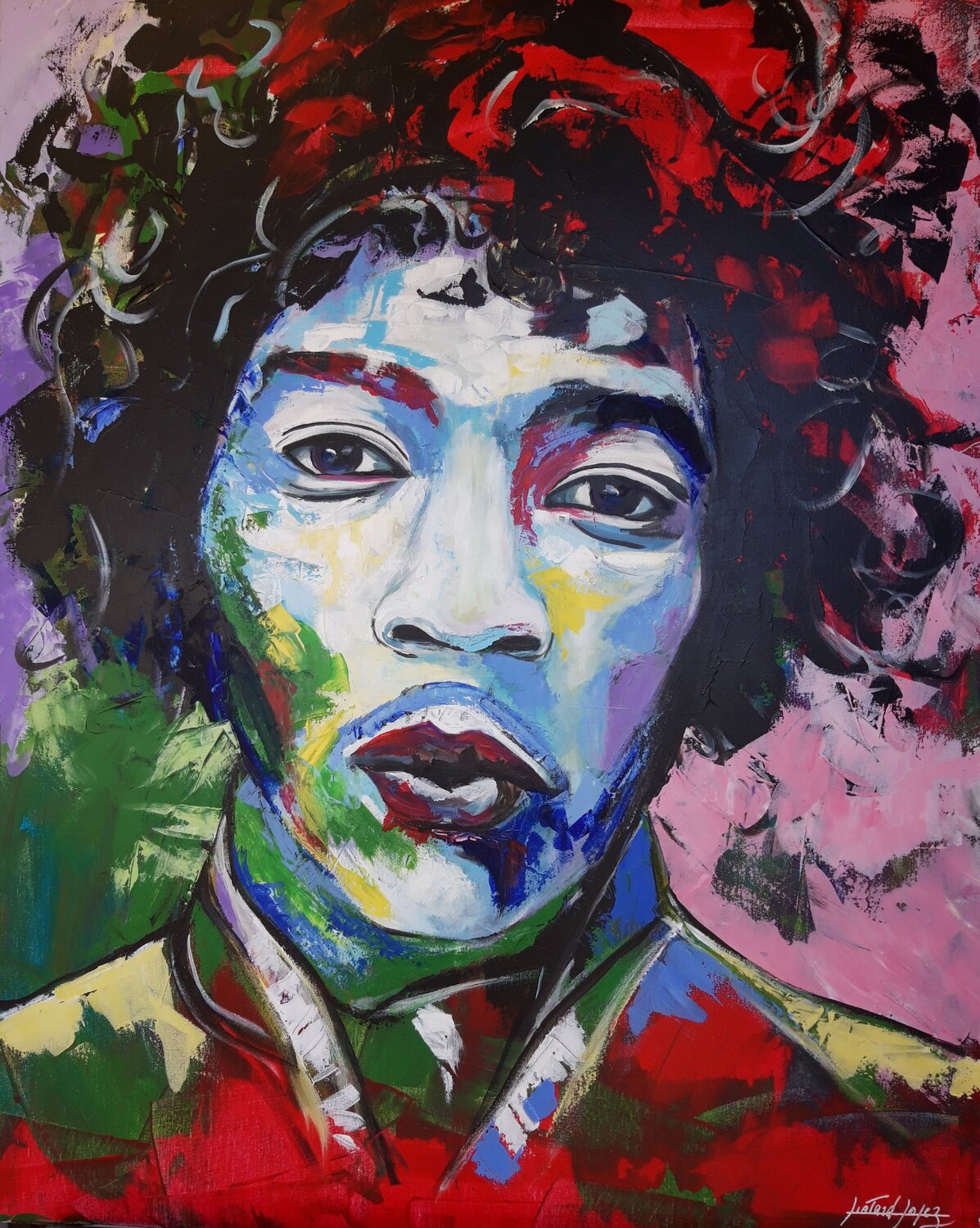 Jimi Hendrix Patrick Liotard lopez Original painting for sale