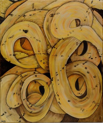 anneaux ancestaux by SUZY PAYSAN, Painting for Sale on Select
