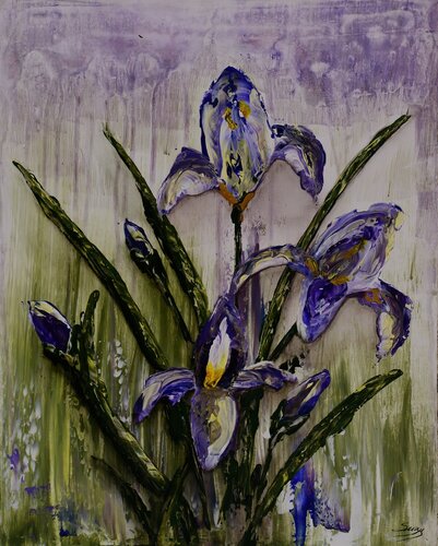 l'iris silencieuse by SUZY PAYSAN, Painting for Sale on Select