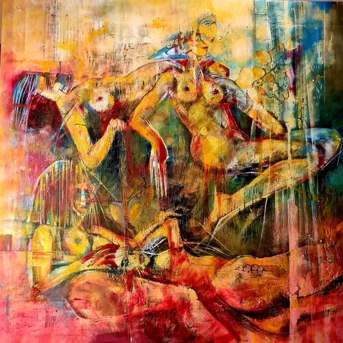 FOUR LAID ROUNDS by cyril CICHY, Painting for Sale on Select