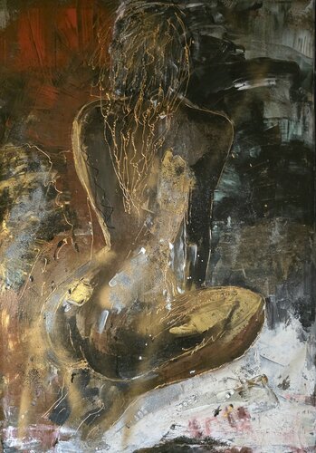 GOLDEN PULSE - Energy Beneath the Surface by cyril CICHY, Painting for Sale on Select