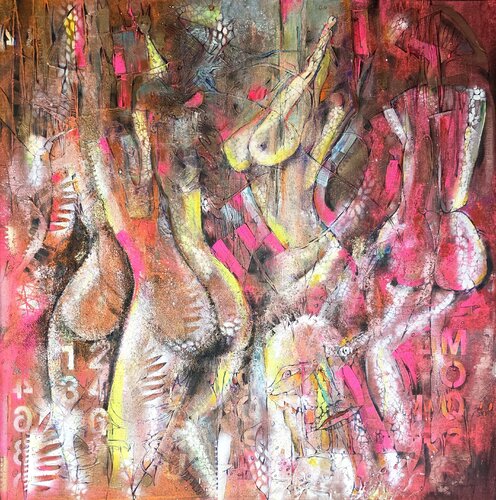 SIN IN SILK - Bodies That Refuse to Kneel by cyril CICHY, Painting for Sale on Select