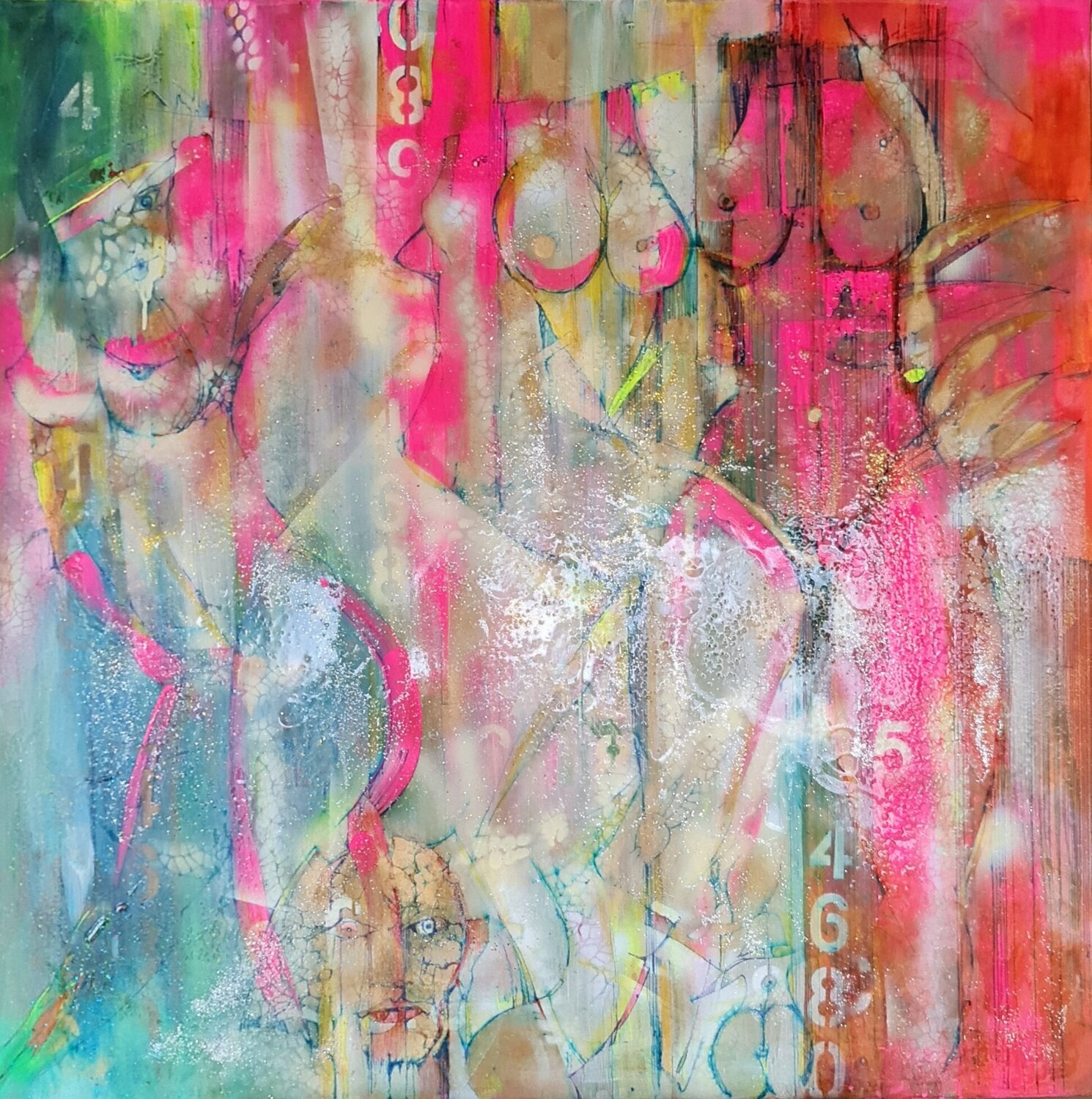 TRIPLET cyril CICHY Original painting for sale