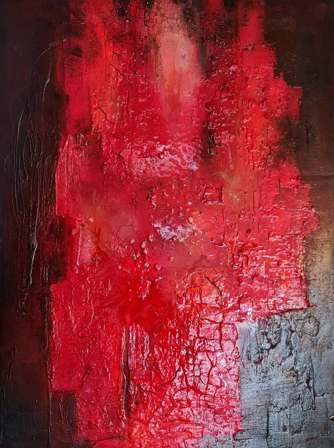 CRIMSON RUPTURE cyril CICHY Original painting for sale