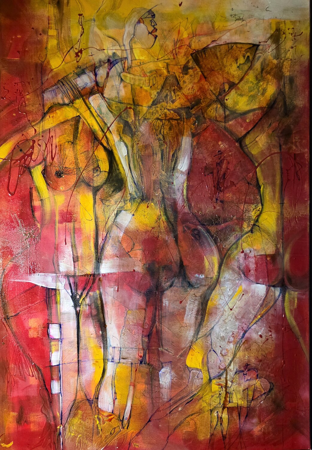 BURNING OBSESSION - Whenn Emotion Turns Into Fire cyril CICHY Original painting for sale