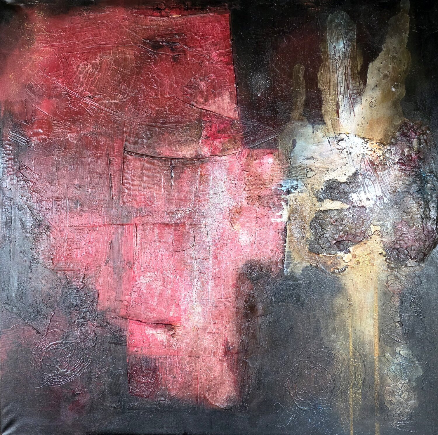 CRIMSON FRACTURE cyril CICHY Original painting for sale