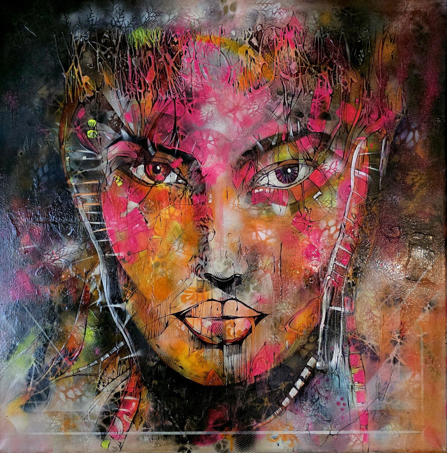 FRACTURED DIVINITY cyril CICHY Original painting for sale