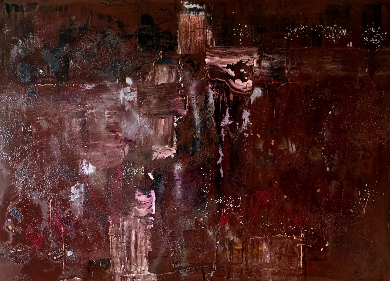 RUST VEIL OF MEMORY cyril CICHY Original painting for sale