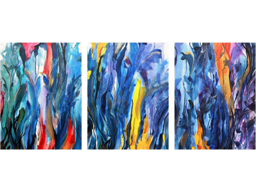 Life Continues in Dreams. Triptych by Natalia Shutiak, Painting for Sale on Select