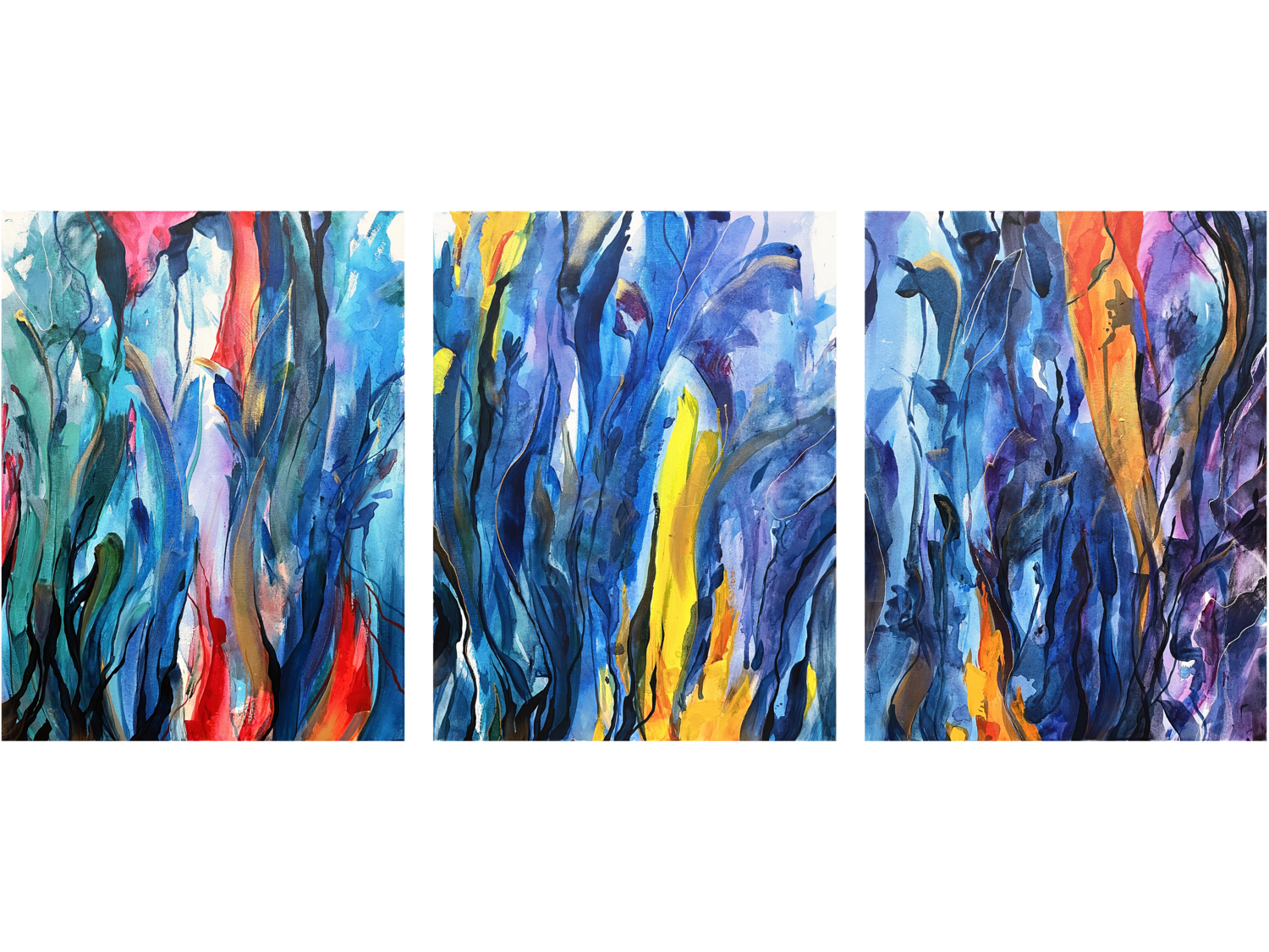 Life Continues in Dreams. Triptych Natalia Shutiak Original painting for sale