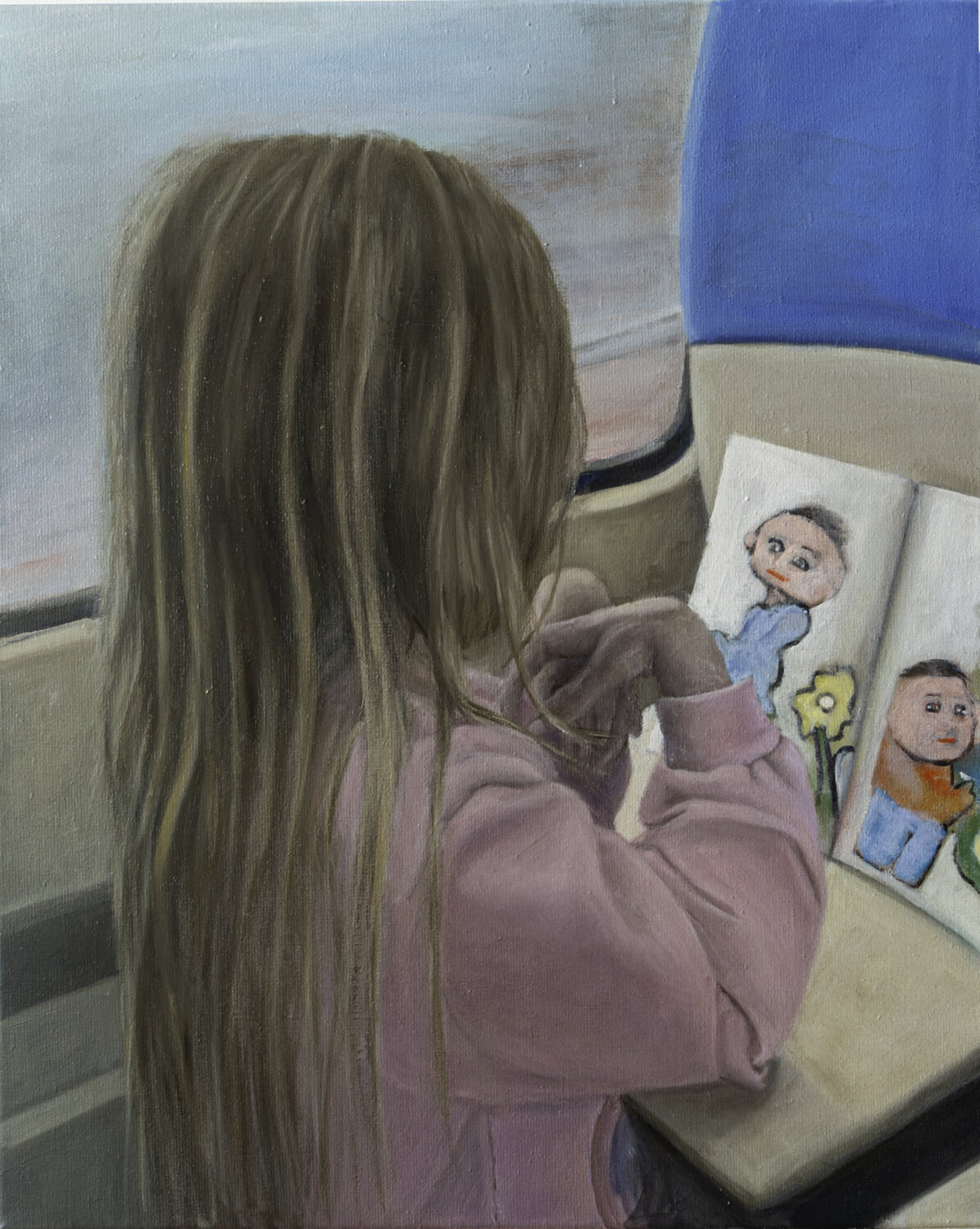 de treinreis marjon van Boeckel Original painting for sale