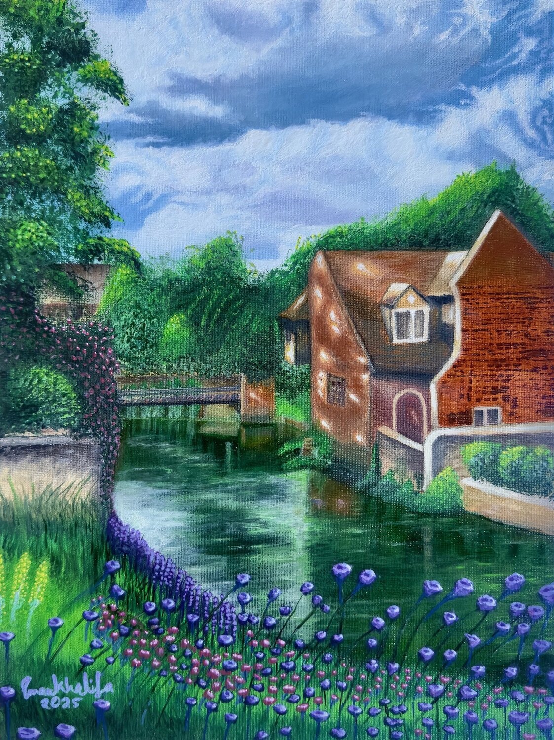 River Melody - Landscape EMAN KHALIFA Original painting for sale