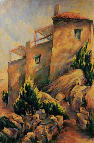 Haus am Felsen by Florian Weiss, Painting for Sale on Select