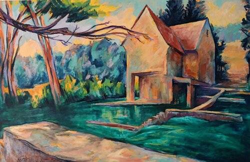 Laberstauwehr bei Wieslbruck by Florian Weiss, Painting for Sale on Select