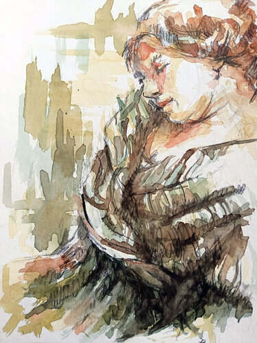Das schlafende Mädchen by Florian Weiss, Painting for Sale on Select