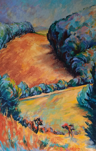 Die Feinsluck vom Hammermühler Berg aus by Florian Weiss, Painting for Sale on Select